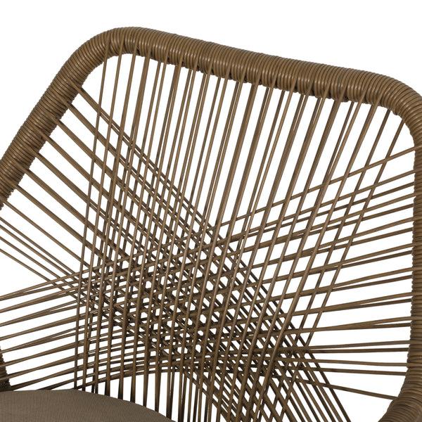 Gdf Studio Fromberg Outdoor Wicker Dining Chair With Cushion Set Of 2 Light Brown And Beige