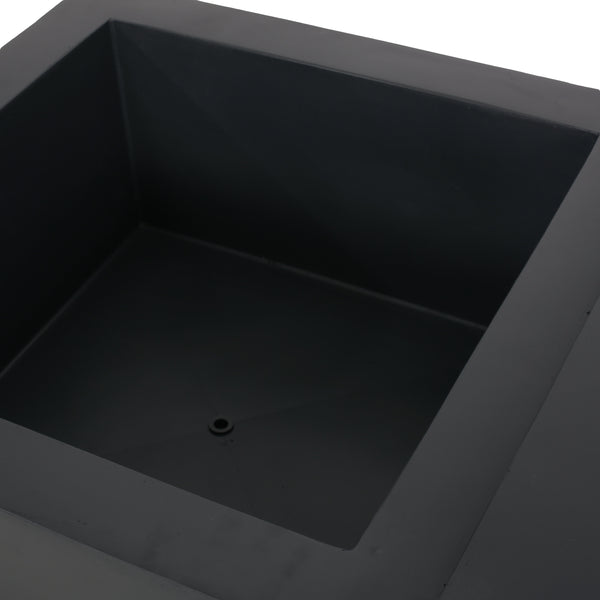 Gdf Studio Fruite Outdoor 50 000 BTU Lightweight Concrete Rectangular Fire Pit Table (No Tank Holder) Dark Gray And Natural Brown