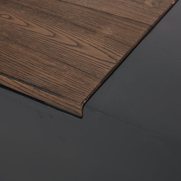 Gdf Studio Fruite Outdoor 50 000 BTU Lightweight Concrete Rectangular Fire Pit Table (No Tank Holder) Dark Gray And Natural Brown