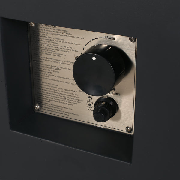 Gdf Studio Fruite Outdoor 50 000 BTU Lightweight Concrete Rectangular Fire Pit Table (No Tank Holder) Dark Gray And Natural Brown