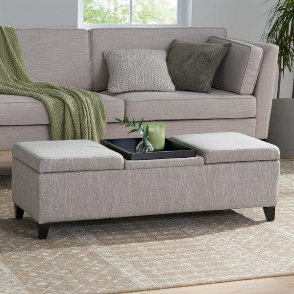 Gdf Studio Fullerton Chamois Fabric Storage Ottoman