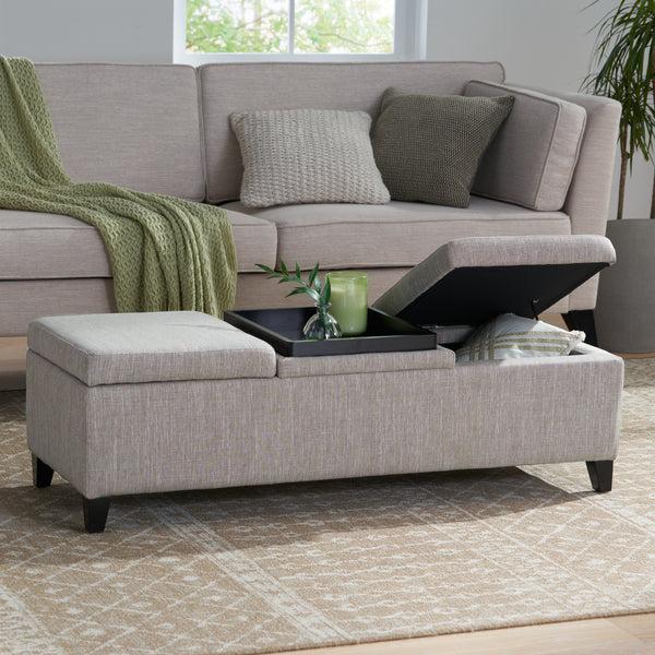 Gdf Studio Fullerton Chamois Fabric Storage Ottoman