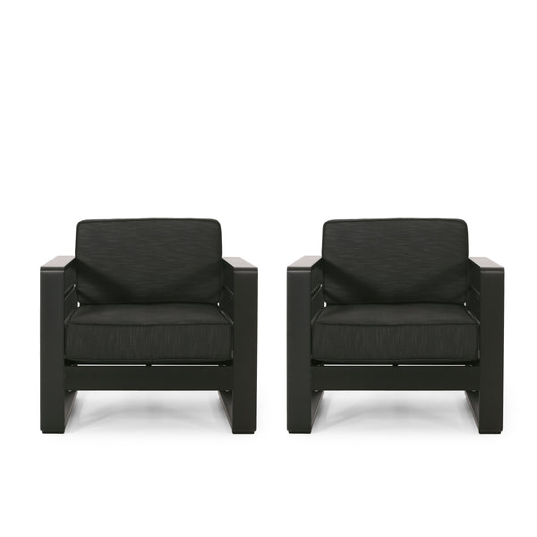 Gdf Studio Gadd Outdoor Aluminum Club Chairs (Set Of 2)