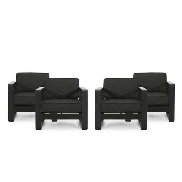 gdf studio Gadd Outdoor Aluminum Club Chairs (Set of 4)