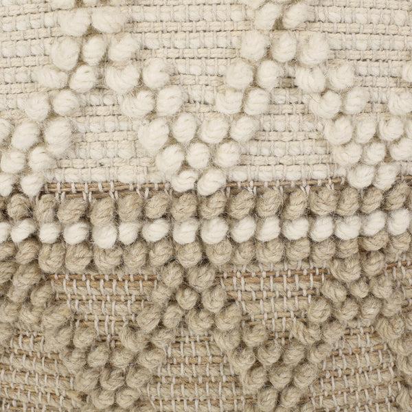 Gdf Studio Galion Boho Handcrafted Fabric Cube Pouf Ivory And Beige