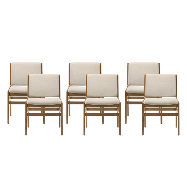 Gdf Studio Galtin Contemporary Fabric Upholstered Wood Dining Chairs Set Of 6