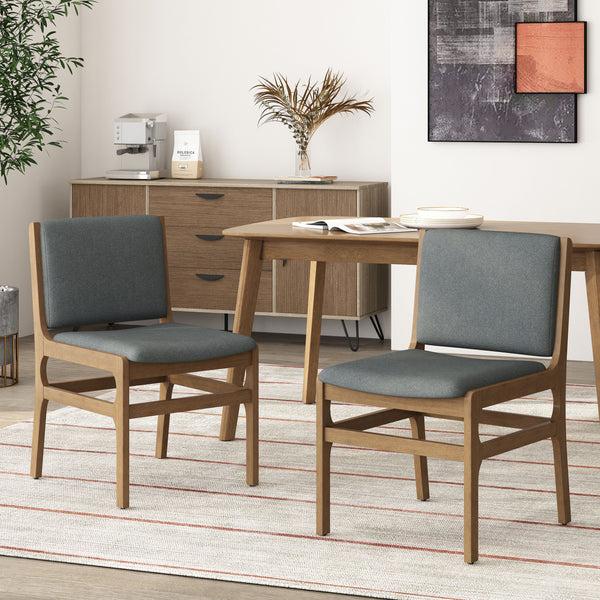 Gdf Studio Galtin Contemporary Fabric Upholstered Wood Dining Chairs Set Of 2