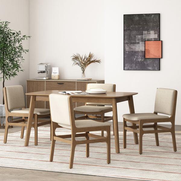 Gdf Studio Galtin Contemporary Fabric Upholstered Wood Dining Chairs Set Of 4
