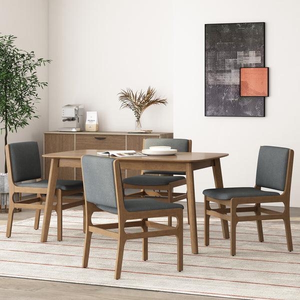 gdf studio Galtin Contemporary Fabric Upholstered Wood Dining Chairs Set of 4