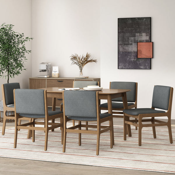 gdf studio Galtin Contemporary Fabric Upholstered Wood Dining Chairs Set of 6
