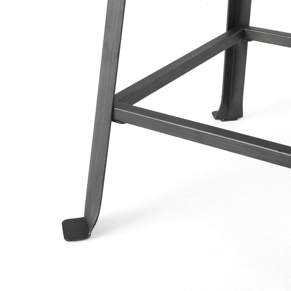 Gdf Studio Garel 24-Inch Brown Weathered Wood Counter Stool (Set Of 2)