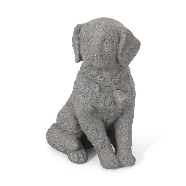gdf studio Gary Outdoor Dog Garden Statue Stone Gray