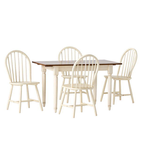 gdf studio Gates 5-piece Spindle Wood Dining Set with Leaf Extension