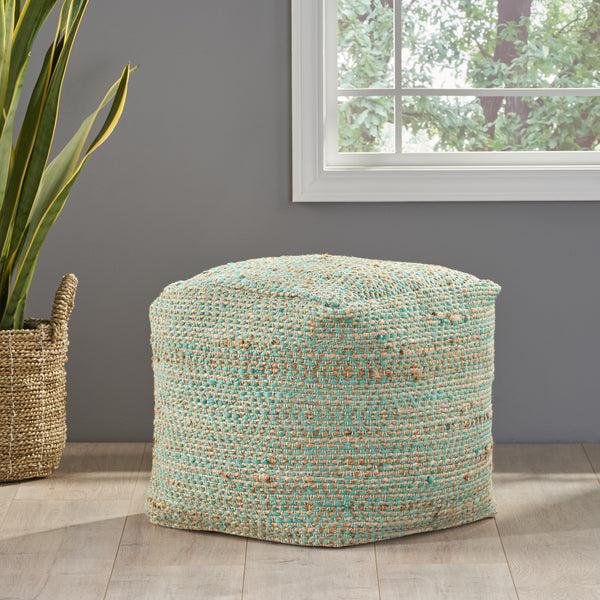 Gdf Studio Ada Hand-Crafted Boho Fabric Cube Pouf