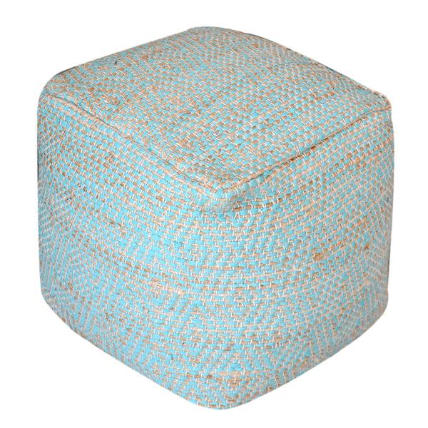 gdf studio Ada Hand-Crafted Boho Fabric Cube Pouf