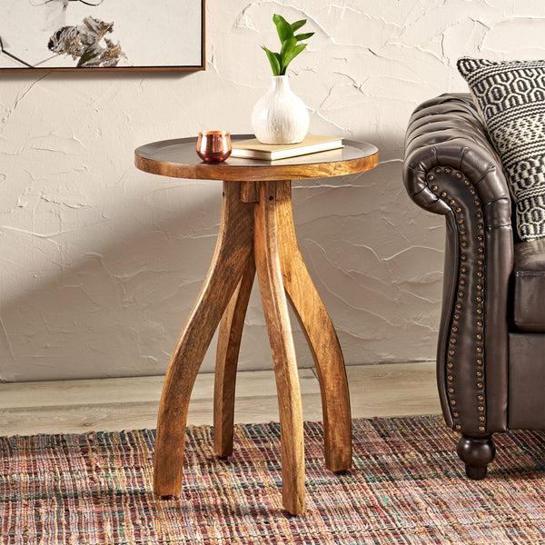 Gdf Studio Adaiyah Boho Mango Wood End Table