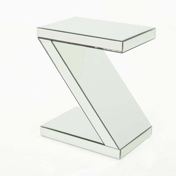 Gdf Studio Adu Mirrored Z Shaped Side Table