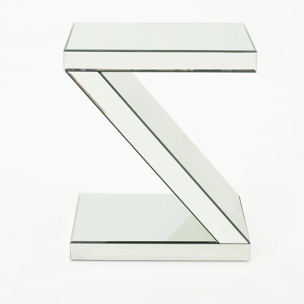 gdf studio Adu Mirrored Z Shaped Side Table