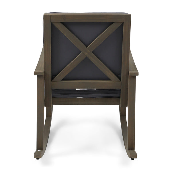Gdf Studio Aeney Outdoor Acacia Wood Rocking Chair