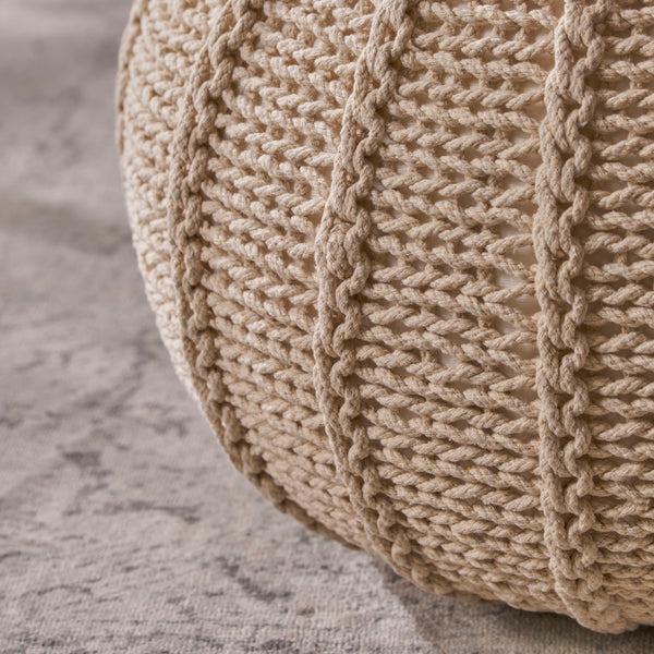 Gdf Studio Agatha Knitted Cotton Pouf