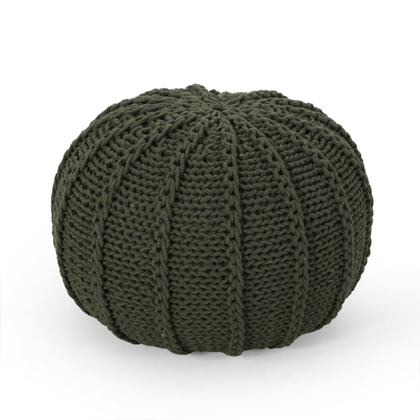 Gdf Studio Agatha Modern Knitted Cotton Round Pouf