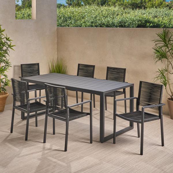 Gdf Studio Aicha 6 Seater Aluminum Dining Set