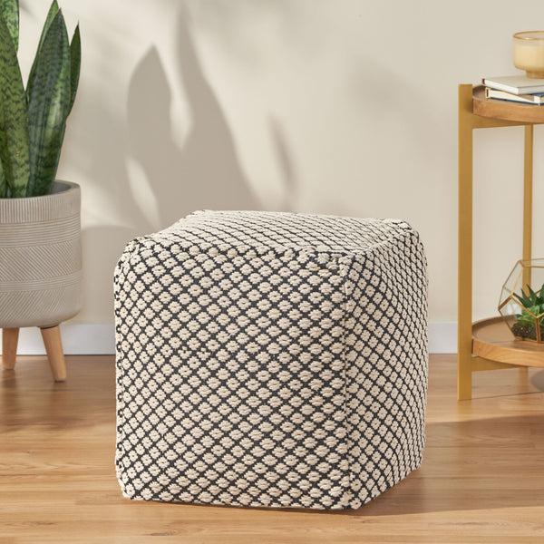 Gdf Studio Aile Boho Fabric Cube Pouf