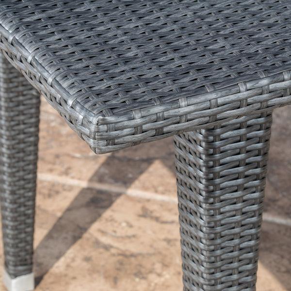 Gdf Studio Aina Grey Wicker Outdoor Patio Table