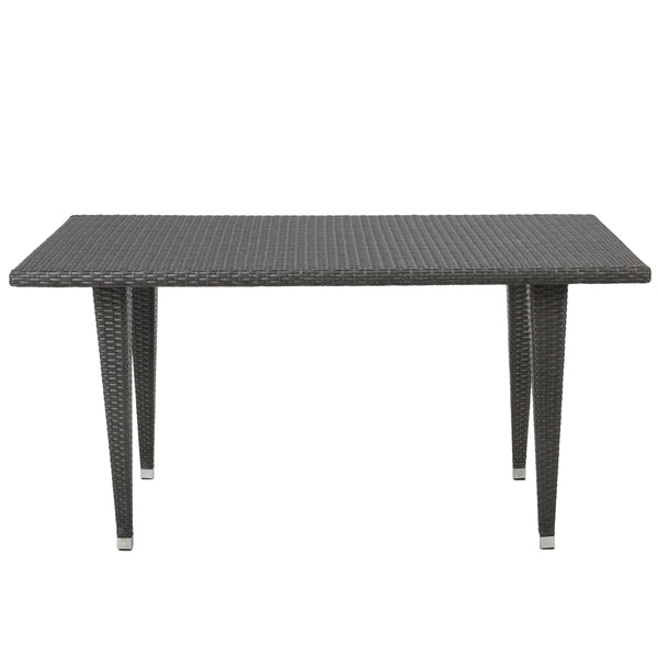 gdf studio Aina Grey Wicker Outdoor Patio Table