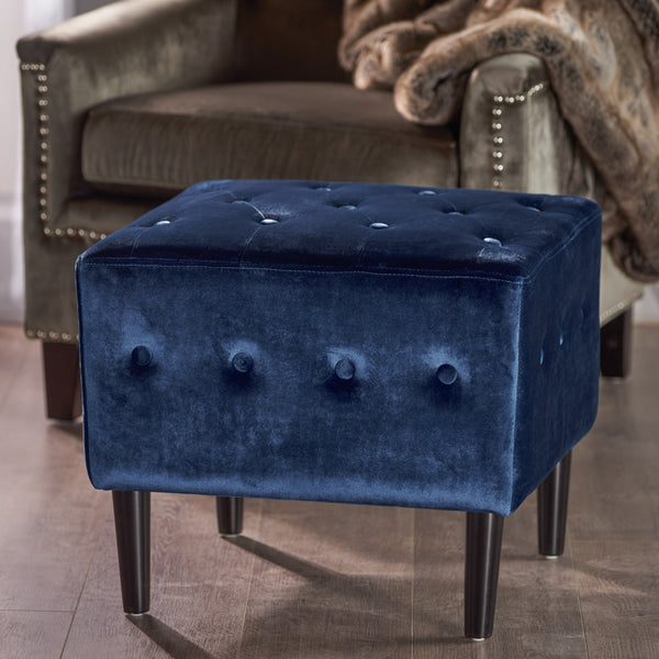 Gdf Studio Aleena Tufted New Velvet Ottoman