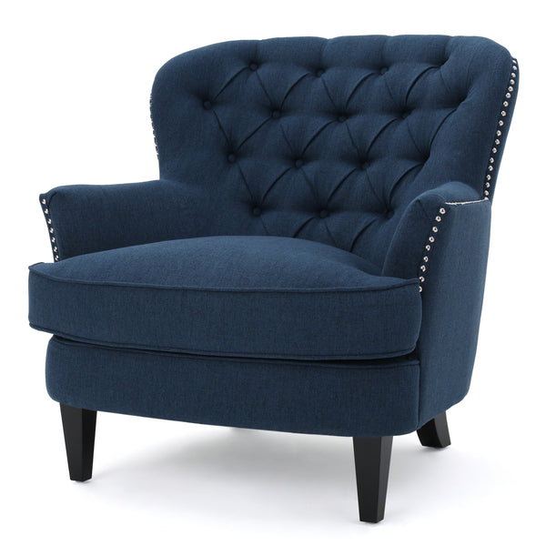 Gdf Studio Alfred Button Tufted Fabric Club Chair