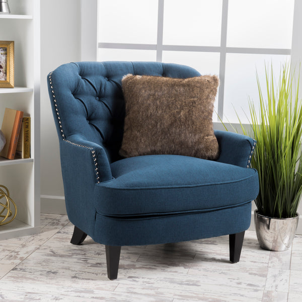 Gdf Studio Alfred Button Tufted Fabric Club Chair
