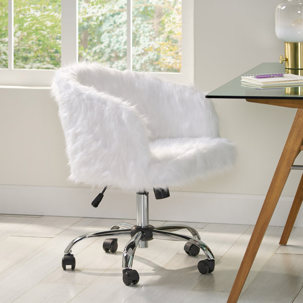 Gdf Studio Amiaya Modern Glam Swivel Office Chair