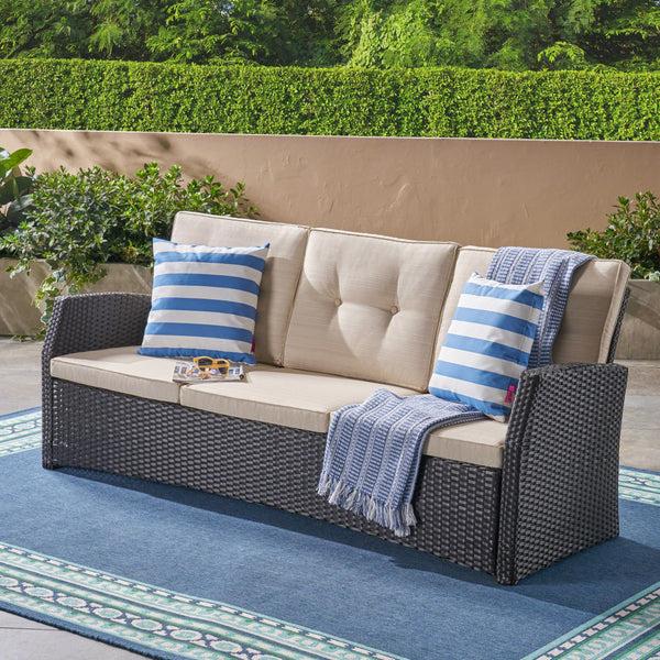 Gdf Studio Amigo Outdoor 3 Seater Wicker Sofa