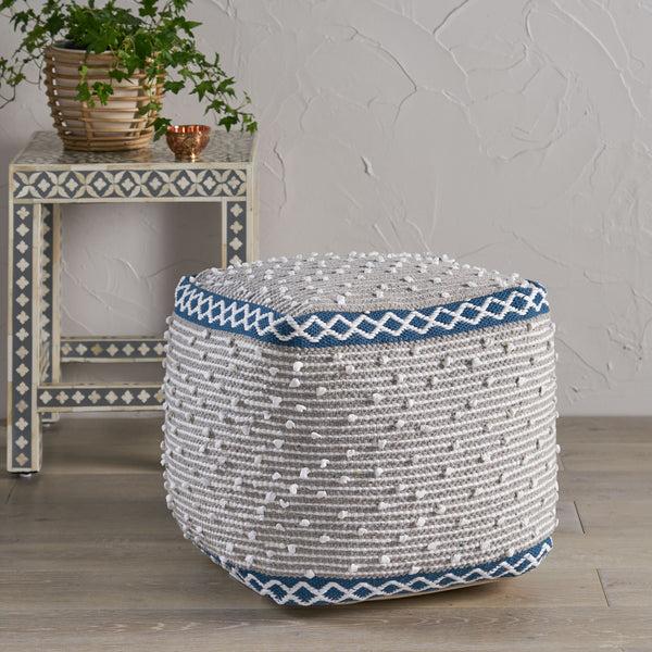 Gdf Studio Amiyrah Hand-Crafted Cotton Cube Pouf