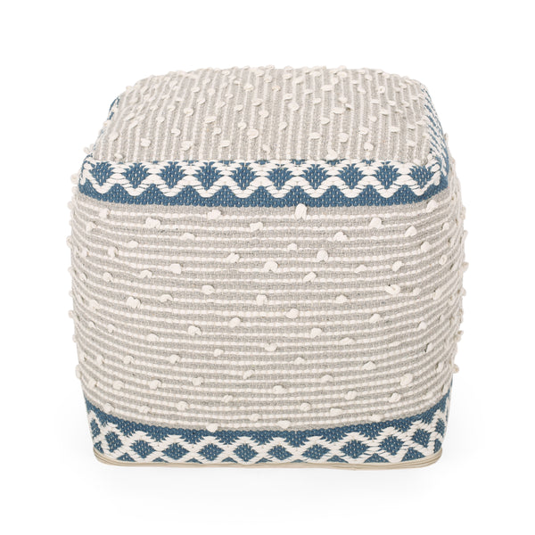 Gdf Studio Amiyrah Hand-Crafted Cotton Cube Pouf