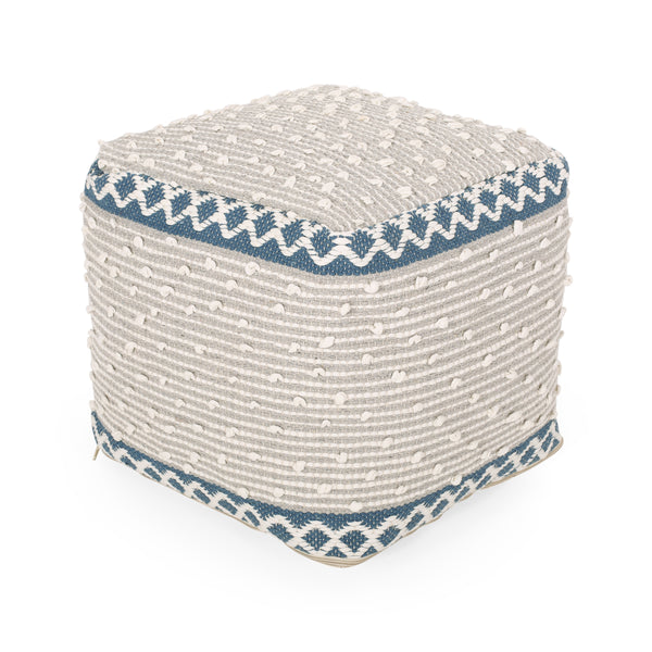 gdf studio Amiyrah Hand-Crafted Cotton Cube Pouf