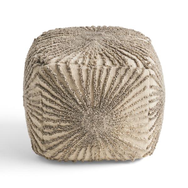 Gdf Studio Amyri Boho Wool And Cotton Ottoman Pouf