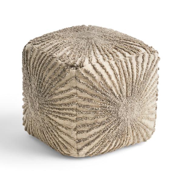 gdf studio Amyri Boho Wool and Cotton Ottoman Pouf
