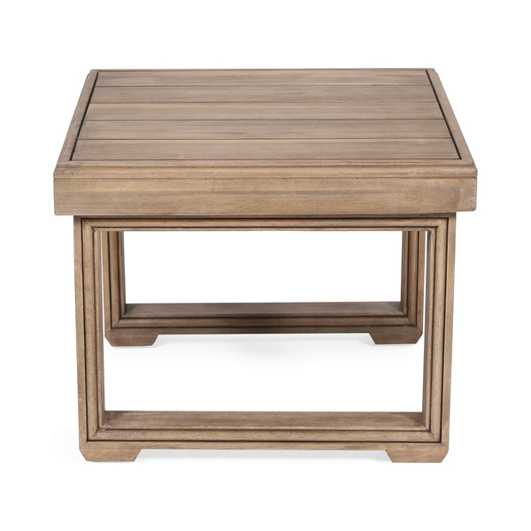 Gdf Studio Andrae Outdoor Acacia Wood Side Table