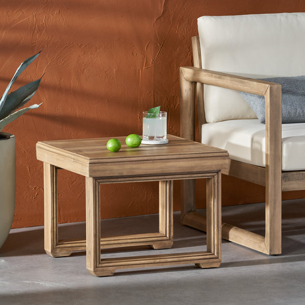 gdf studio Andrae Outdoor Acacia Wood Side Table