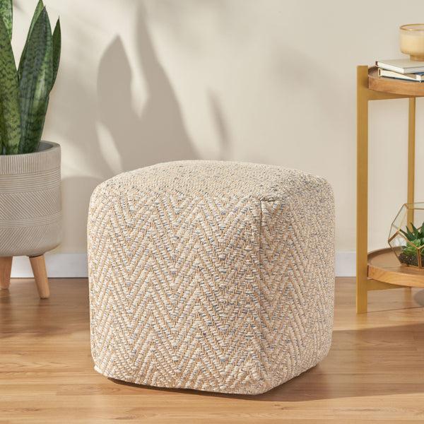 Gdf Studio Aryelle Boho Fabric Cube Pouf