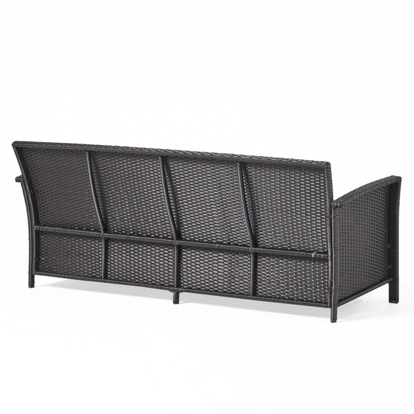 Gdf Studio Auguste Outdoor Wicker 3 Seater Sofa