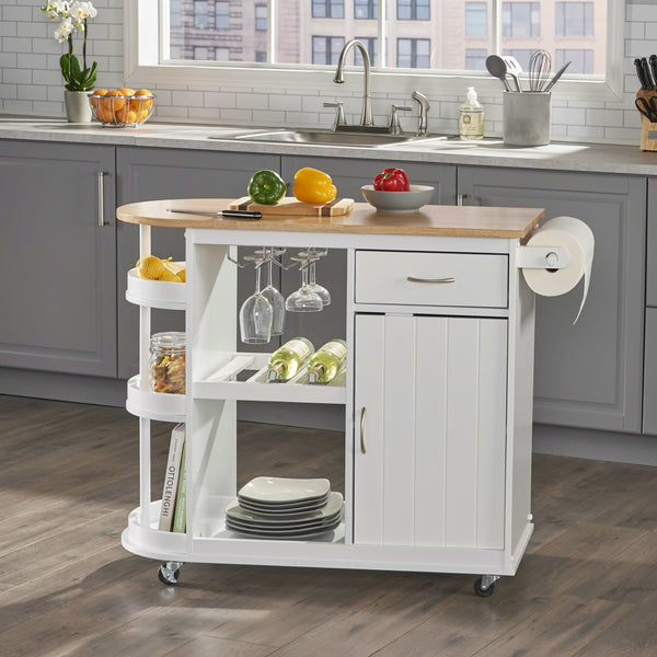 gdf studio Averi Kitchen Cart with Wheels