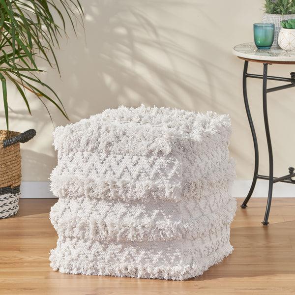 Gdf Studio Averykate Boho Fabric Cube Pouf
