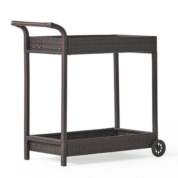 Gdf Studio Baja Outdoor Wicker Bar Cart