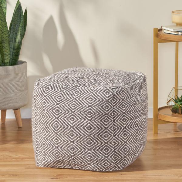 Gdf Studio Banu Hand Loomed Boho Fabric Cube Pouf