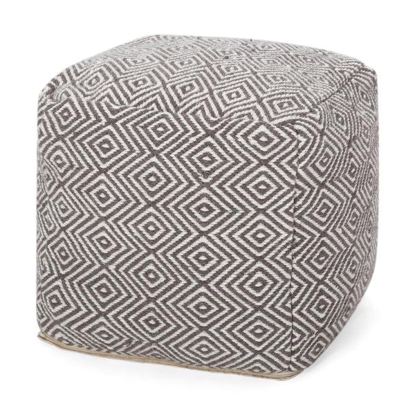 gdf studio Banu Hand Loomed Boho Fabric Cube Pouf