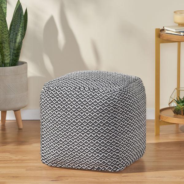 Gdf Studio Barak Boho Fabric Cube Pouf