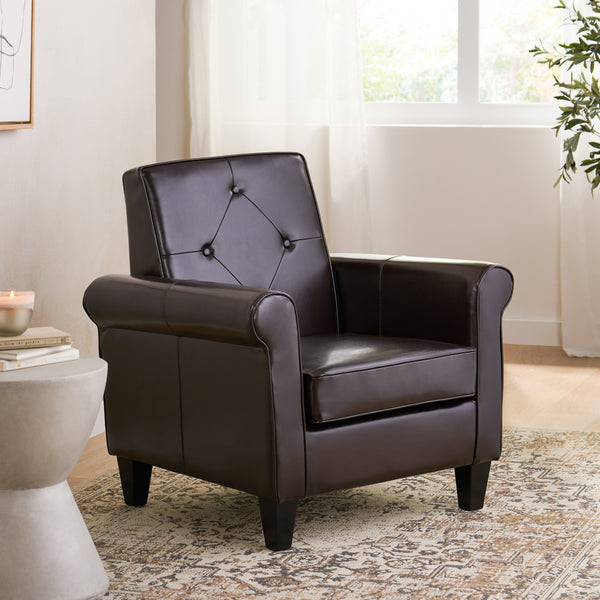 Gdf Studio Barzini Brown Leather Club Chair